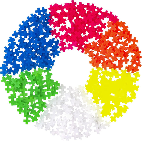 PLUS PLUS Open Play Tube, 240 Piece Neon Color Mix Construction Building STEM Toy for Kids