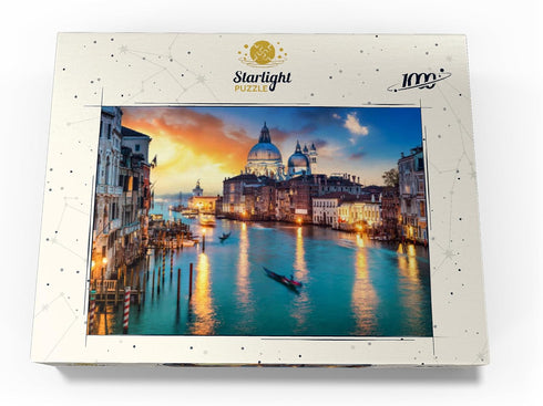 MyPuzzle Grand Canal with Gondola at Sunset Venice Italy, Premium 1000 Piece Jigsaw Puzzle for Adults