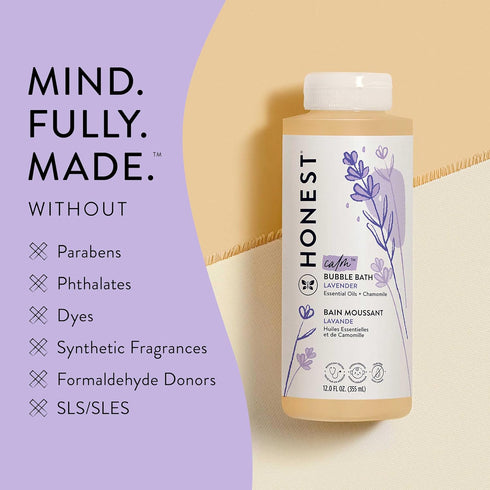 The Honest Company Foaming Bubble Bath, Gentle for Baby, Lavender Calm, 12 fl oz