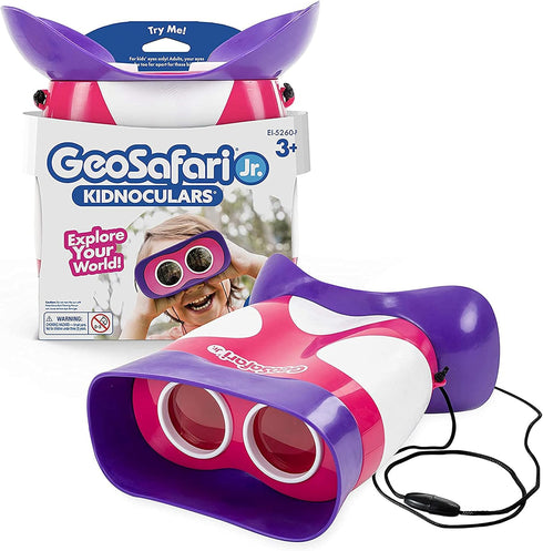 Educational Insights GeoSafari Jr. Kidnoculars Pink Binoculars for Toddlers & Kids, Gift for Ages 3+