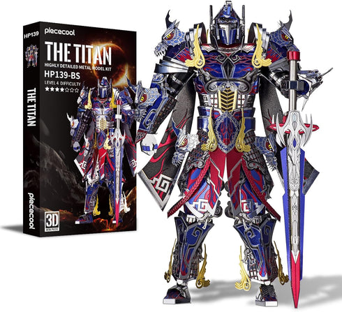 Piececool 3D Metal Puzzles - The Titan Figure Mecha Model Building Kits with DIY Tools, Brain Teaser Puzzle Gifts for