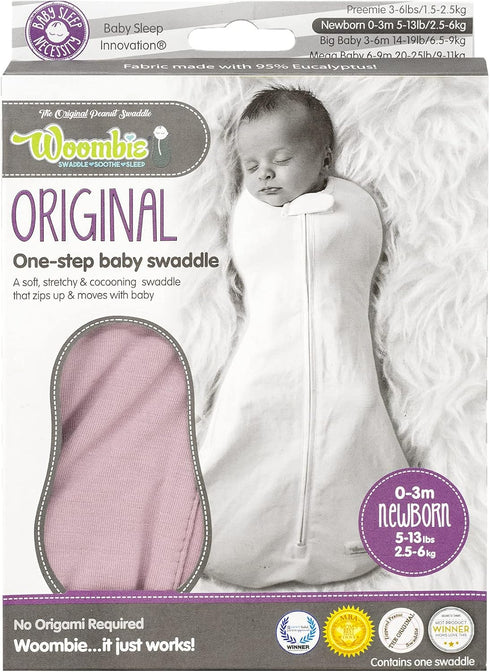 Woombie 5-13lbs Eucalyptus Leaf Tencel Sweaddling Blanket - Ultra Soft, Soothing Eucalyptus Fiber Baby Swaddle