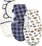 Hudson Baby Unisex Baby Quilted Cotton Swaddle Wrap 3pk, Moose Bear, 0-3 Months by Hudson Baby