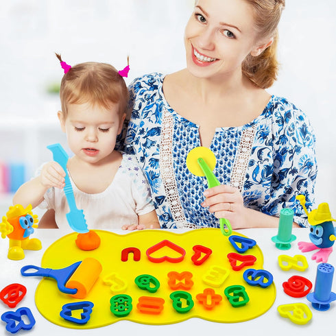 130-Piece Set 3-8, 6 iShyan Dough Tools for Kids Ages Alphabet & Number Cutters, Animal & Shape Cutters, Extruders