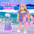 18 inch Set Mermaid Doll Clothes and Doll Accessories Case Luggage Travel Play Include Suitcase, Dresses, Bag, Camera