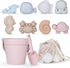 MarcZero 11Pcs Silicone Beach Toys,Modern Baby Beach Toys,Travel Friendly Beach Set,Silicone Bucket,