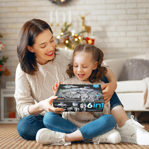 STEM Projects for Kids Ages 8-12, 6-in-1 Solar Robot Kit Space Toys for 10-Year-Old Boys & Girls, Christmas Birthday