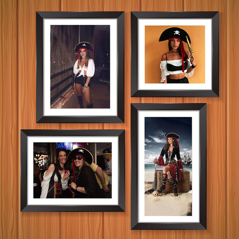 M&G House Halloween Pirate Hats, Caribbean Black Pirate Cap, Funny Party Hat for Adults and Kids
