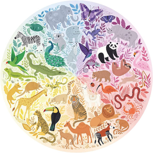 Ravensburger Circle of Colors: Animals 500 Piece Round Jigsaw Puzzle | Softclick Technology | Engaging Artwork