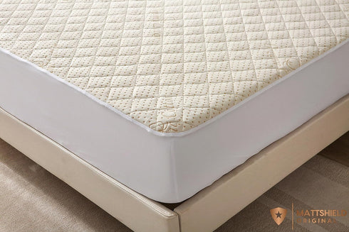 380 Crib Luxury Quilted Organic Mattress Protector Pad - Certified Organic Cotton, Waterproof Skin-Friendly Breathable