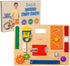 Busy Board - Wooden Montessori Activity Board for Toddlers & Kids with 12 Educational Sensory Toys