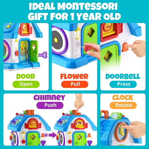 1 1st 12-18 1-2 Hurdaos Montessori Toys for Year Old Boy Girl Gifts, Birthday for One Year Old Boys Girl First Gift