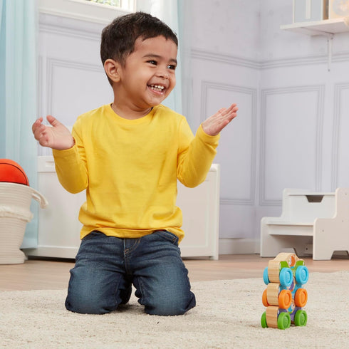 (3 Melissa & Doug First Play Wooden Animal Stacking Cars pcs)