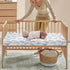 Winpema 28"x52" Blue Leaves Fitted Crib Sheet Plant Baby Crib Sheet Fit Standard Crib and Toddler Mattress,Crib