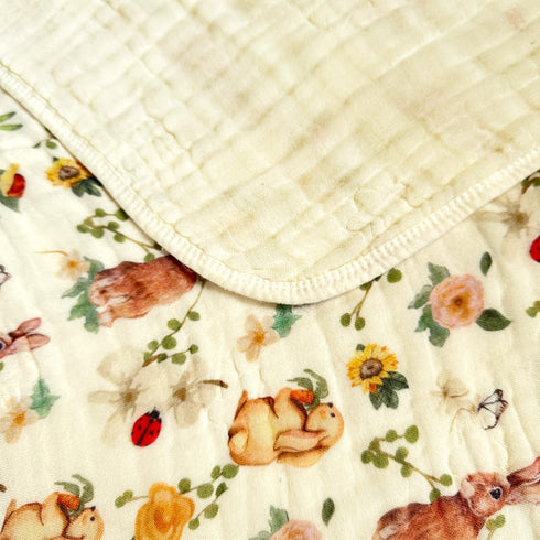 Pack 2 43"X43" of Ultra Soft Muslin Baby Blanket Breathable Happy Ester Rabbit Pink Muslin Swaddle Blankets for Baby