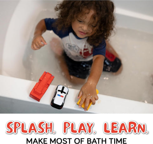 6 Car Combo Bath Toys for Babies and Toddlers - Mold Free, Non Squirting, BPA-Free, Safe Fun for 0-18 Months