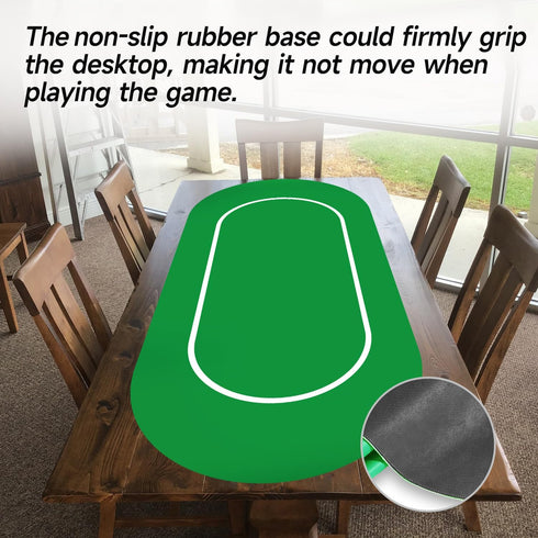 GSE Games & Sports Expert Non-Slip Rubber Poker Tabletop Layout Mat with Carrying Bag for Casino Night