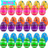 36PCS JIALWEN Plastic Easter Eggs Printed Fillable Eggs Bright Colorful for Easter Theme Party Easter Basket Stuffers