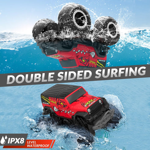 2.4GHz 1:20 STEMTRON Amphibious Remote Control Car All Terrain Off-Road RC Car Remote Control Boat Gifts for Kids Boys
