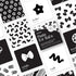 Tummy 0+ Set Pasta for Baby High Contrast Cards Sensory Toy Learning Activity Large Black and White Flash Cards Newborn