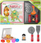 Kids Pizza Toy Set - Pretend Kitchen Play Food with Slice & Serve Pizza, Box, Pie Cutter & Condiments