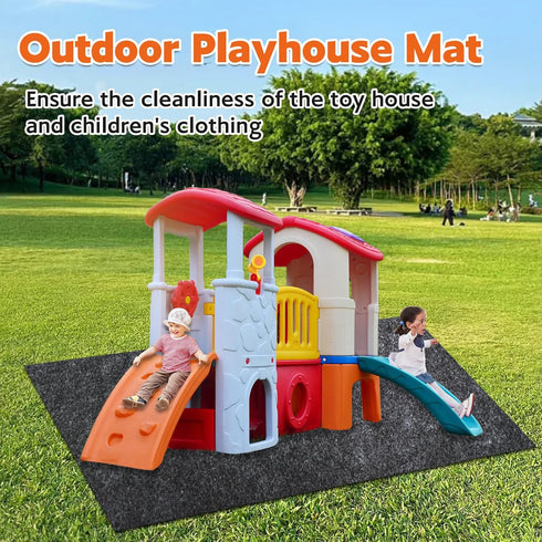Wibeelee 55 70.8 Outdoor Playhouse Mat * in Non Slip Backing Outdoor Play Mat Playhouse Activity Pad Rug Waterproof