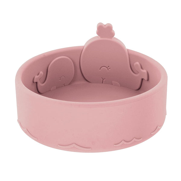 Nuby Animal Friend Silicone Round Bowl, Toddler Bowl for 6+ Months, Pink Whale