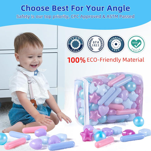 STARBOLO Ball Pit Balls, Pack of 150pcs Crush Proof Plastic Children's Toy Balls, Mermaid Ocean Balls for Birthday