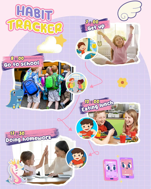 UCIDCI Kids Smart Phone Toys for Girls Ages 3-7 with Dual Camera - Learning Games & MP3 Music Player Toy
