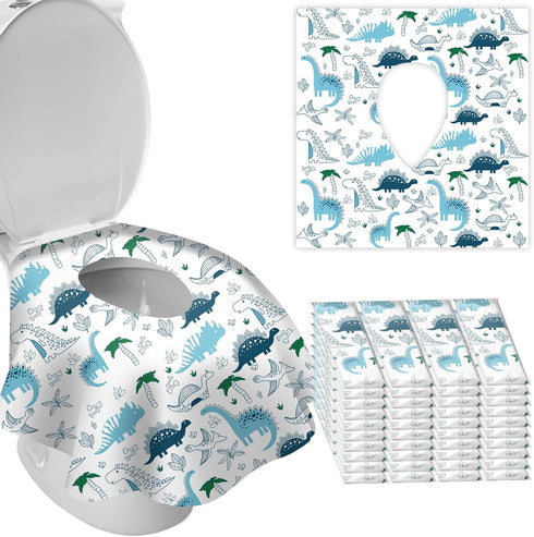 DEEKI Toilet Seat Covers Disposable, 40 Pcs XL Waterproof for Kids Adults, No-Slip