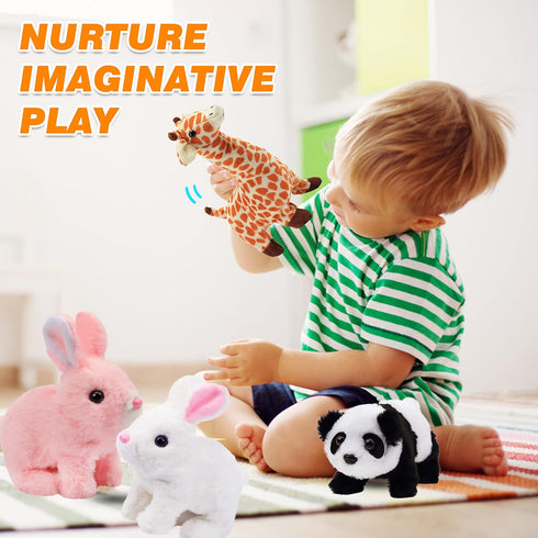 Hopearl Walking Giraffe Interactive Electronic Pet Plush Toy, Sounds and Movements, Gifts for Toddlers, 9''