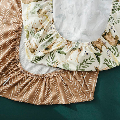 Pobibaby 2 Pack Premium Pack N Play Sheets, Fitted for Standard Pack and Plays, Stylish Woodland Pattern