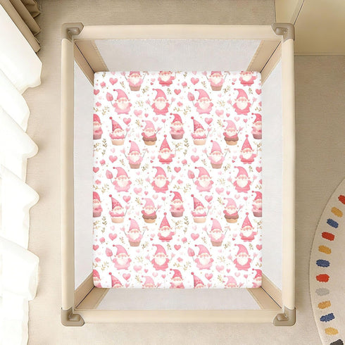 miaozhen 1 Pack 52x28 Cotton Baby Crib Sheets Comfy Breathable Valentines Dwarf Toddler Mattress Sheet for Nursery para