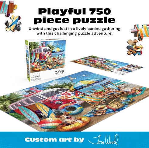 Summer 750 Buffalo Games Dog Days of by Tom Wood Piece Jigsaw Puzzle for Adults Precision-Cut Pieces, Beautiful
