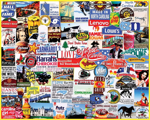White Mountain 1000 Piece Jigsaw Puzzle, Vintage Advertisement I Love North Carolina