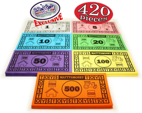 Matty's Money 420 Piece Play Money Set, $41,160 Total, 60 Pieces Each of $1's, $5's, $10's, $20's, $50's, $100's &