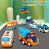 9 Pack Cars Toys for Toddlers 2-5 Years, Big Transport Truck with 8 Small Pull Back Trucks, Carrier Truck with Sound