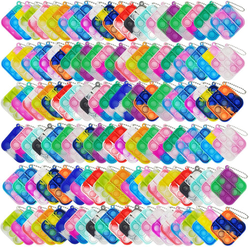 Clanam 120 Pcs Mini Pop Bubble Fidget Toys for Party Favors, Small Silicone