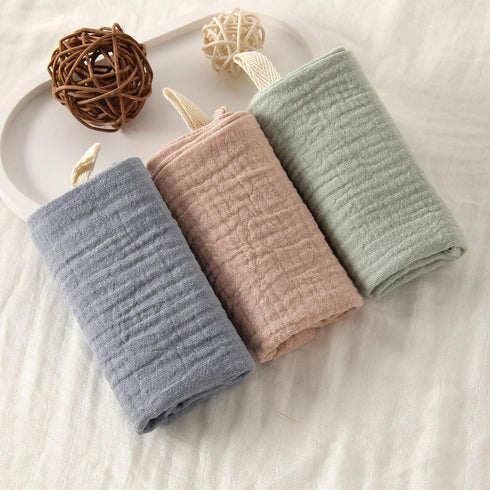 COYENRAT 3PCS 4-Layer Cotton Handkerchief Face Towel Gentle and Absorbent Drooling Bib Mouth Wipe Cloth for Bathing