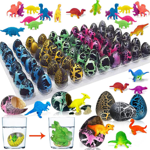 60 Pcs Hatching Dinosaur Eggs for Kids Party Favors, Easter Egg Filled with Toys Novelty Grow in Water Dino Eggs