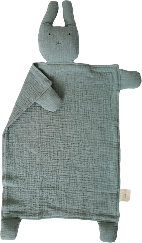 Marlowe & Co Organic Cotton Muslin Bunny Lovey Security Blanket, 12 in