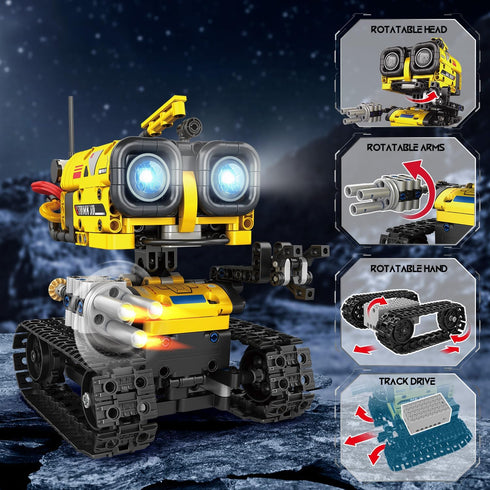 5 1 10+ (560 CUBIMANA Robot Building Toys for Kids - in Remote- & App-Controlled Robots Toy, RC Wall/Engineering/Mech
