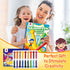 18 1-3, Set 4-8, Mocoosy Colors Jumbo Crayons for Toddlers Mess-Free Washable Crayon with Coloring Book for Kids Ages