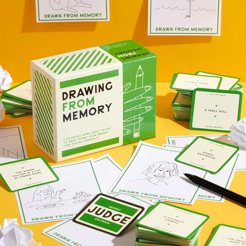 Brass Monkey Drawing from Memory - Social Party Game with 300+ Game Card Prompts for Drawing