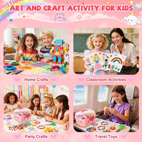 VERYHDSN Kids-3000+ 4 5 6 7 8 9 10 11 12, 25+Types Set, Arts and Crafts Supplies for Pcs DIY Arts & Craft Kit for Boys