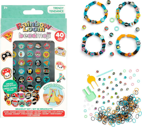 Rainbow Loom Beadmoji 4 Pack Bundle: Besties, Good Vibes, Sweets, Trendy - 4 Rubber Band DIY Charm Kits