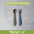 WeeSprout Toddler Utensils, 3 Forks & 3 Spoons, 18/8 Stainless Steel & Food Grade Silicone, Thick Easy-Grip Handles for