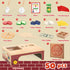 3+, Playset 3 4 5 6 Wooden Pizza Toy - Montessori Pretend Play Food for Ages Educational Learning Toy Wooden with Bake