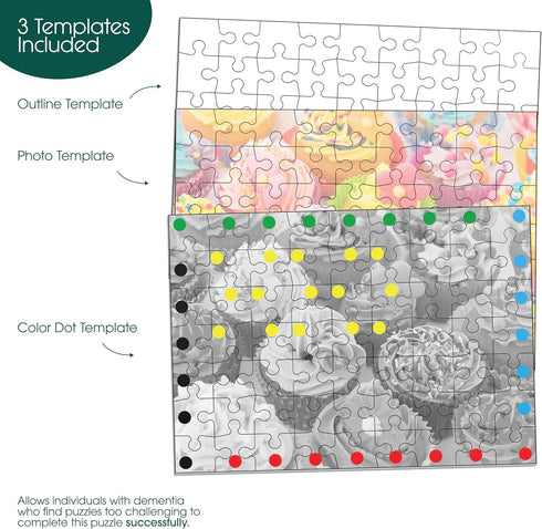 Keeping Busy Dementia Puzzles for Seniors Cupcake 63 Piece Puzzle for Seniors with Dementia Color Coded with Templates - Puzzles for Dementia Patients - Puzzles for Dementia Seniors - Dementia Puzzle