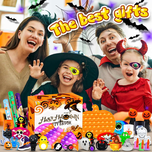 600+pcs Pack Halloween Party Favors for Kids Fidget Toys Bulk Prize Boxes Treasure Box Goodie Bag Stuffers Carnival